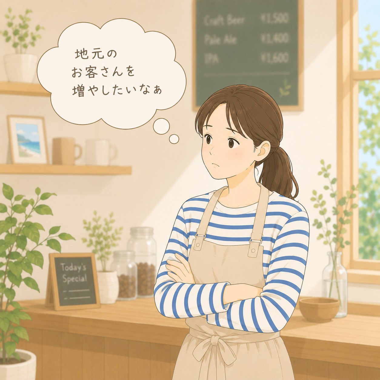 地元のお客さんを増やしたいなぁ、と悩む店主